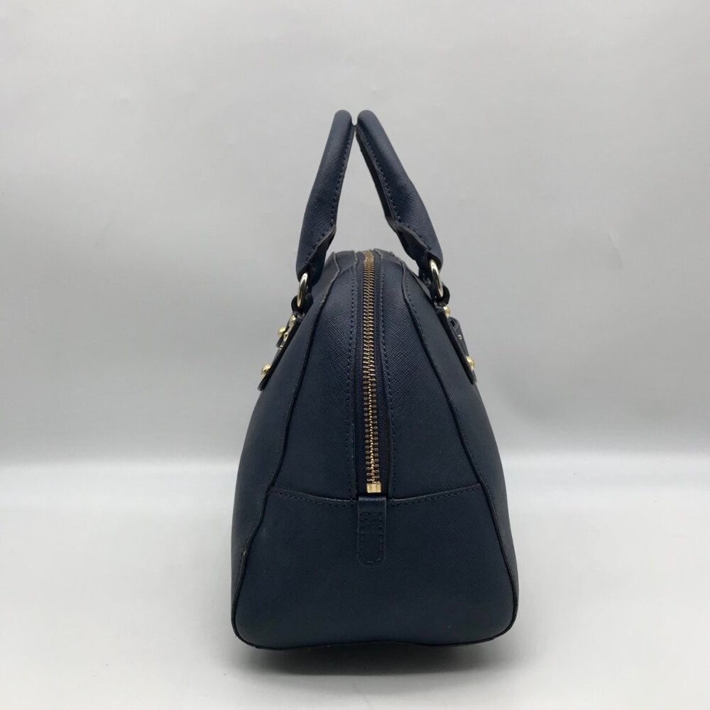 Michael Kors Dark Blue Saffiano Leather Convertible Satchel Bag - Picture 4 of 10